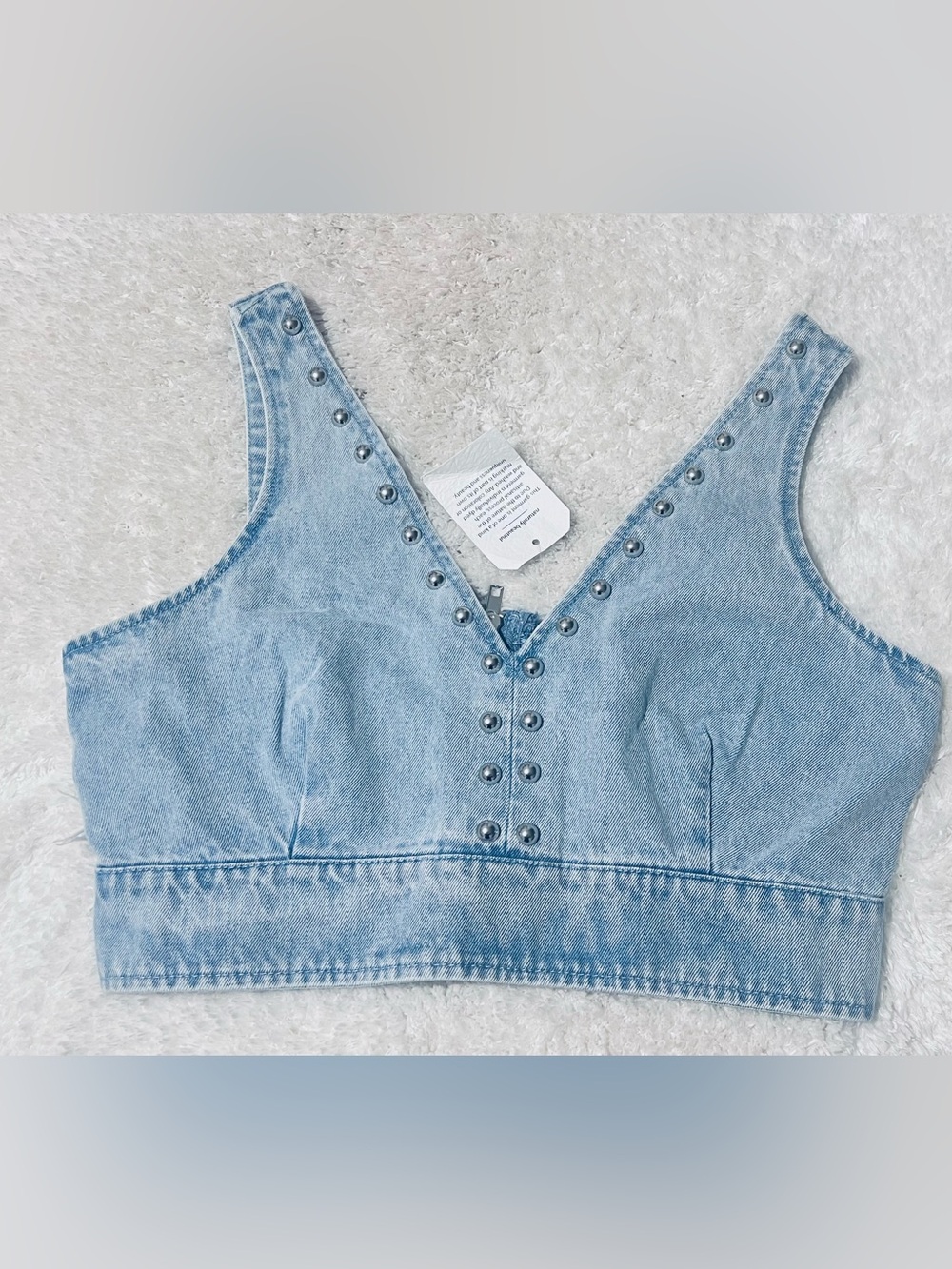 New House of Harlow studded denim top.